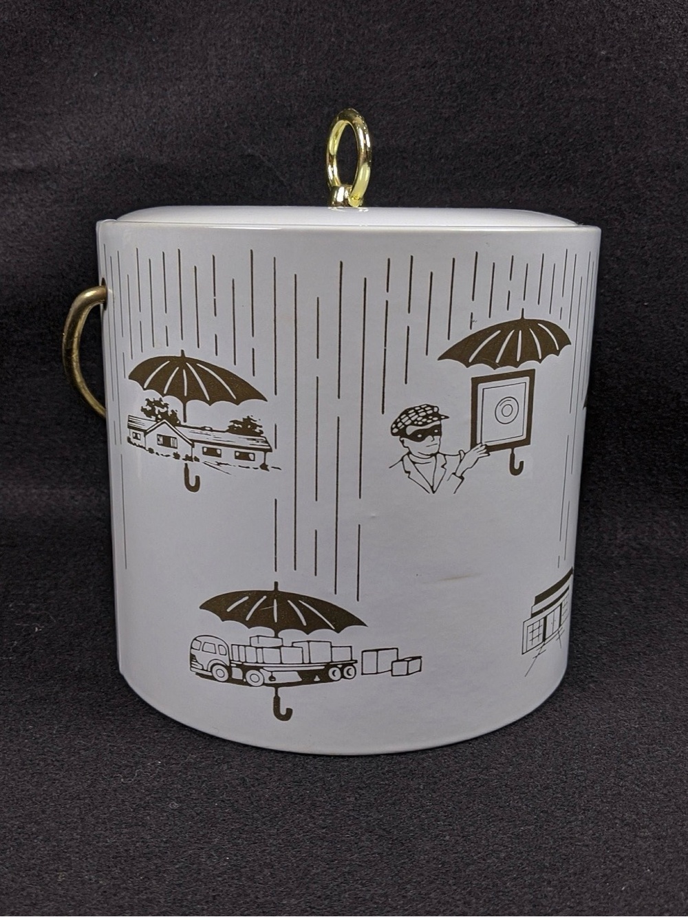 Vintage Mid-Century Travelers Insurance Agency  Ice Bucket - Designed by Rongo